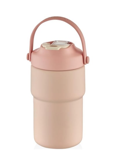 Shotay Askılı Mug Çelik Bardak 450ml Pastel Pembe Pembe