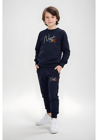 Fyk Kids Erkek Çocuk Bisiklet Yaka Next Level Baskılı Eşofman Takımı Lacivert