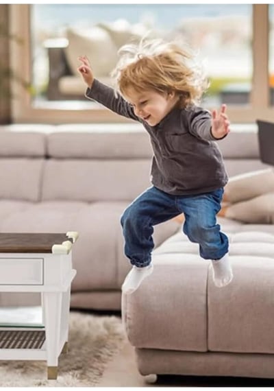 Kendinden Yapışkanlı 10 Adet Krem Kum Bej Bebek Çocuk Köşe Koruma Masa Sehpa Mobilya Kenar Koruyucu