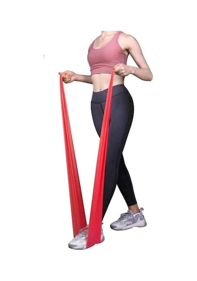 Aerobik Bandı Fitness Egzersiz Orta Sertlastiği Kırmızı