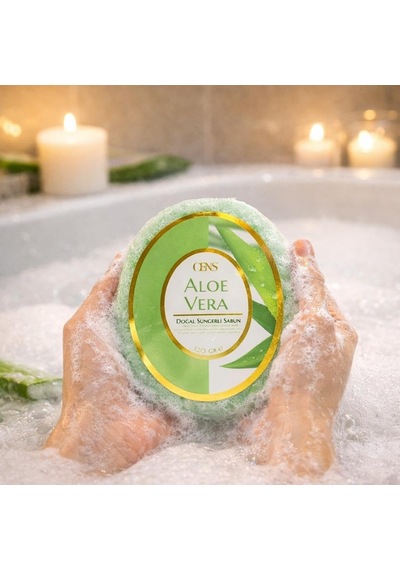 Aloe Vera Özlü Doğal Süngerli Sabun Hassas Ciltler İçin Nemlendiricin Köpüren Kokulu Banyo Süngerli Sabun