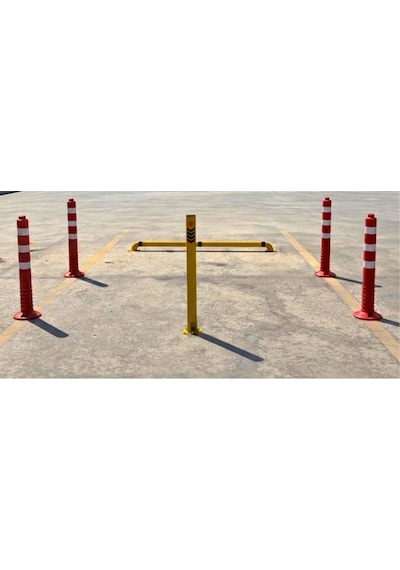 Kişisel Park Alanı 75 Cm Metal Yatar Kalkar Direk, 4'lü 75 Cm Plastik Duba, 180x12 Cm Standart Stoper