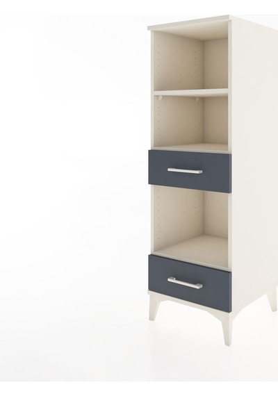Hyperion Dolap 3 Raflı 2 Çekmeceli 44x44x134 Aytaşı-antrasit Aytaşı