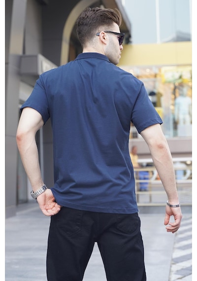 Madmext Lacivert Polo Yaka Basic Erkek Tişört 6126-lacivert Lacivert