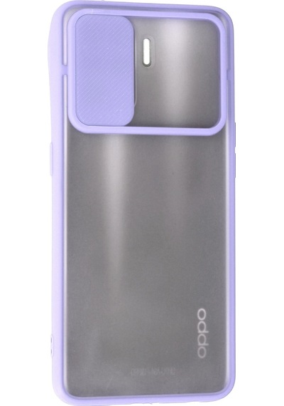 Newface Oppo Reno 5 Lite Kılıf Palm Buzlu Kamera Sürgülü Silikon Semeglbl - 41 - Lila