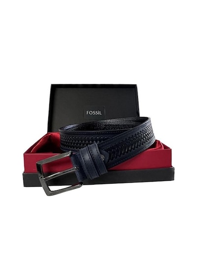 Fossil Lacivert Desenli Hakiki Deri Spor Erkek Kemeri 4cm-120cm Lacivert