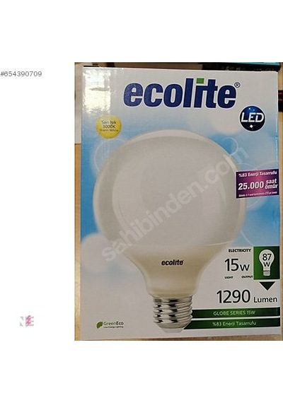 G120 15W E27 Gün Işığı Sarı Glop Led Ampul Ecolite