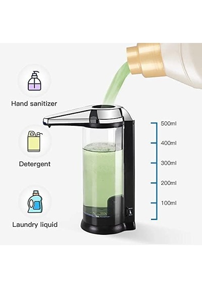 Smartgift Sensörlü Sıvı Sabunluk 500ml Dezenfektanlık Fotoselli Otomatik Sıvı Sabunluk 000 Açık Krem
