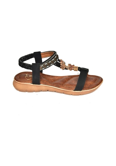 Fox Shoes S258015209 Siyah Alçak Tabanlı Kadın Sandalet Siyah