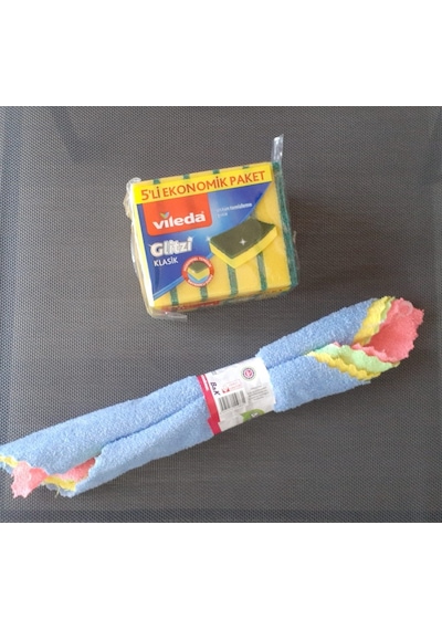 Bulaşık Temizlik Süngeri 5li 30cm  mikrofiber bez 4lü Set