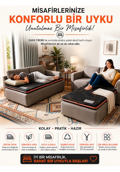 Dark Plus Topper, Yatak Pedi, Şilte, Misafir Yatağı, Yer Yatağı, Yer Minderi 24 Dns Sünger Dark Trend Kumaş Fermuarlı Yıkanabilir Kılıf Zishhome Karavan, Tiny House, Bungalov Kılıflı Dark Plus Topper, Yatak Pedi, Şilte, Misafir Yatağı, Yer Yatağı, Yer Minderi 24 Dns Sünger Dark Trend Kumaş Fermuarlı Yıkanabilir Kılıf Zishhome Karavan, Tiny House, Bungalov Kılıflı