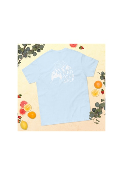 Wildstyle Find Yourself Kendini Keşfet Dağ Kamp Doğa Baskılı Unisex Pamuklu Tişört Bebek Mavisi