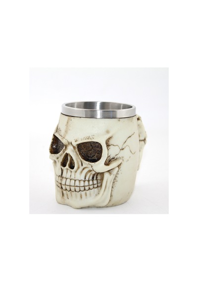 2 Adet Paslanmaz Çelik Kupa Bardak Kurukafa Tasarımlı İçme Kupa 11 15 Cm Ölçülü Mug Stainless Steel Skull 1