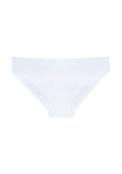 Bsm 3'lü Kadın Beyaz Pamuklu Kaşkorse Bikini Külot Beyaz