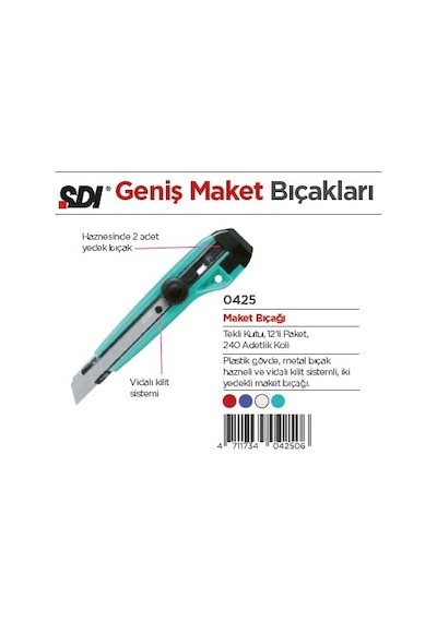 Sdi Geniş Maket Bıçağı 18Mm N 0425