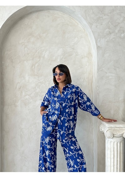Verymoda Nakışlı Gömlek F1951 Saks