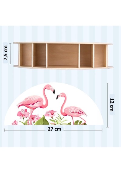 Ahşap Flamingo Masaüstü Kalemlik Kalem Kutusu Organizer Beyaz - Çok Renkli