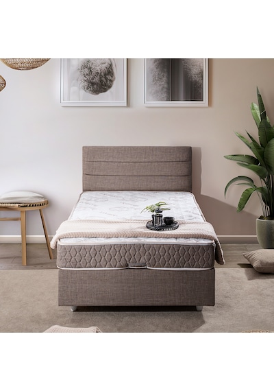Sofia Tek Kişilik Baza Başlık Comfort Yatak Seti Açık Kahve 100 x 200