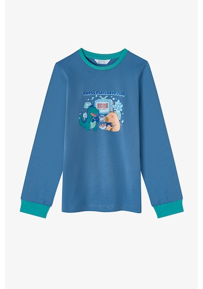 Penti Erkek Çocuk Capy&dino Together Pamuklu Uzun Kollu 2li Pijama Takımı Çok Renkli