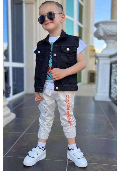 Riccotarz Erkek Çocuk Digital Kaplan Baskılı T-shirt Sırt Baskılı Sıfır Siyah Jean Ceket Alt Üst Takım Siyah Riccotarz Erkek Çocuk Digital Kaplan Baskılı T-shirt Sırt Baskılı Sıfır Siyah Jean Ceket Alt Üst Takım Siyah