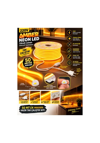 50 Metre Amber 220v Neon Led Şerit ,tak Çalıştır Set, Fişli Anahtarlı Esnek Şerit Led, ,turuncu Led,mutfak,tezgah Ledi,led Şerit Işık ,ambiyans Işık Havuzu, Kendinden Yapışkanlı,kehribar Led 50 Metre Amber 220v Neon Led Şerit ,tak Çalıştır Set, Fişli Anahtarlı Esnek Şerit Led, ,turuncu Led,mutfak,tezgah Ledi,led Şerit Işık ,ambiyans Işık Havuzu, Kendinden Yapışkanlı,kehribar Led