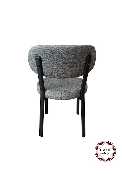 Evko Mobilya Smart Sandalye, Mutfak Salon Sandalyesi, 2 Adet Sandalye, Metal Sandalye, Yemek Sandalyesi, Otel Cafe Restoran Sandalyesi Gri