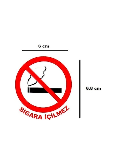 Sigara Içilmez Sticker Sticker Boyut 6.8x6 Cm