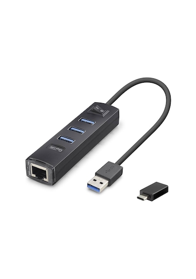 Usb Type-c 3.2 Gen1 Hub Ethernet Gigabit 4 Port Siyah Rj4503 Evimdeyokyok