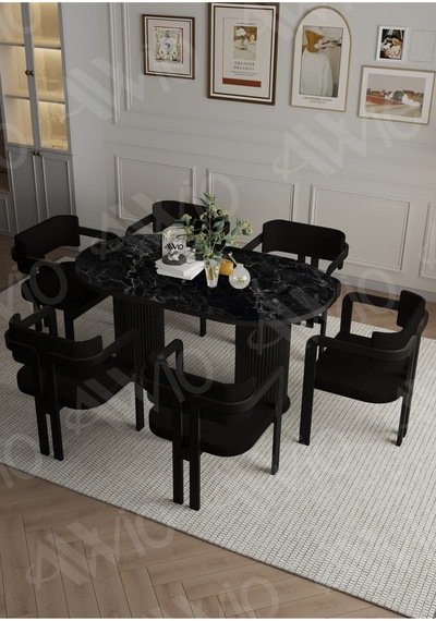 Avvio Bohem Ayak 6'lı Tokyo Metal Demonte Sandalye 80x180 Masa Sandalye Takımı Siyah Mermer Avvio Bohem Ayak 6'lı Tokyo Metal Demonte Sandalye 80x180 Masa Sandalye Takımı Siyah Mermer