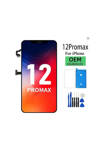 Apple iPhone Uyumlu 12 Pro Max A Kalite Ön Lcd Ekran Dokunmatik Sıvı Bandı Kırılmaz Tamir Seti Set
