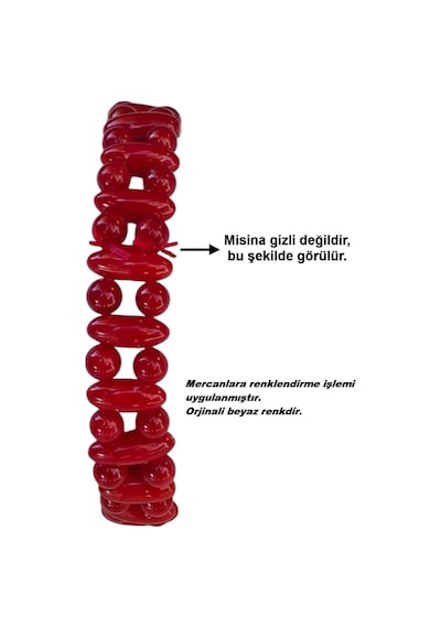Çift Sıralı Mercan Bileklik 320-2 Kırmızı