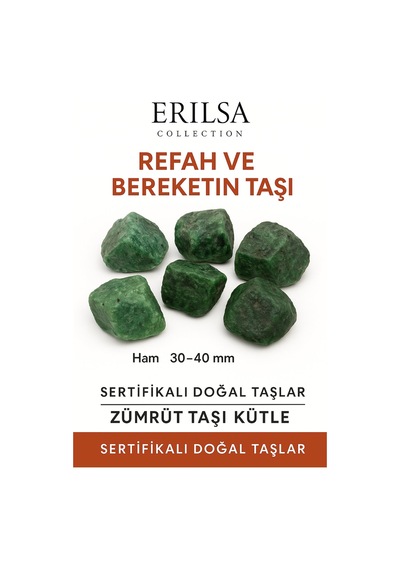 Sertifikalı Ham İşlenmemiş Zümrüt Taşı Kütle El Taşı Kalpten Ge