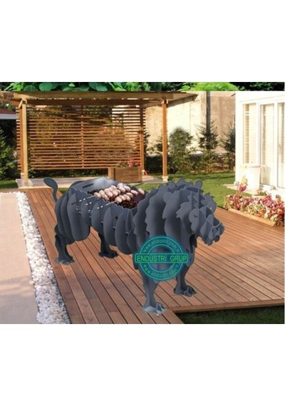 Endüstri Grup - Aslan Figürü Heykel Kömürlü Mangal Barbekü Izgara