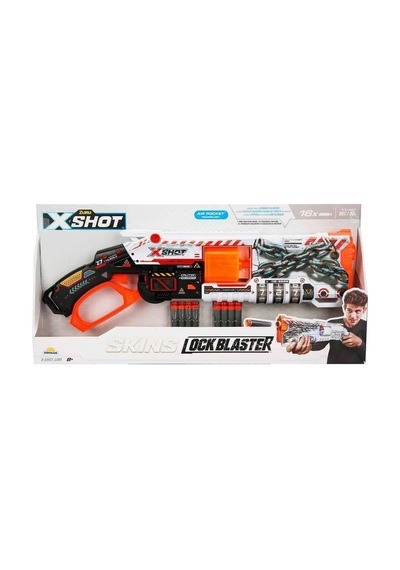36606 X-shot Skins Lock Blaster 16 Mermili Sünger Dart Atan Silah 56 Cm