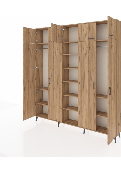 Arges Dolap 12 Raflı 9 Kapaklı 2 Askılı 220x30x243 Çam-çam/çam Atlas Çam/atlas Çam Arges Dolap 12 Raflı 9 Kapaklı 2 Askılı 220x30x243 Çam-çam/çam Atlas Çam/atlas Çam