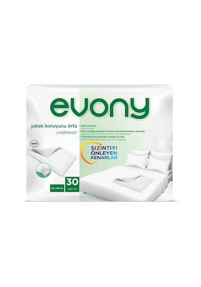 Evony Yatak Koruyucu Jumbo Örtü 60 X 90 Cm 30 Adet Açık Indigo
