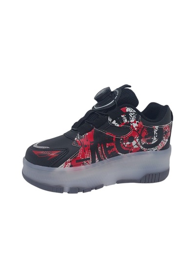 Zerhan Free Balance 250 Çocuk Işıklı Patenli Tekerlekli Sneaker Spor Siyah