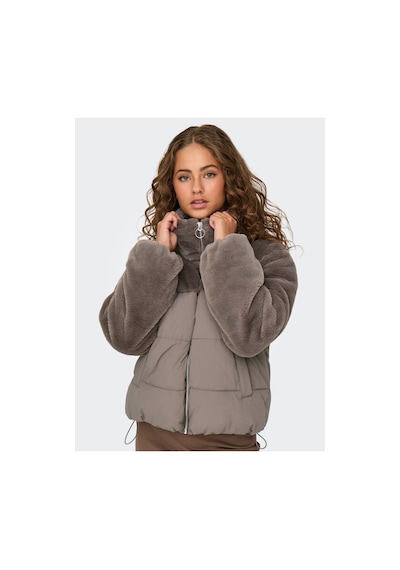Only Onlwanja Fur Puffer Mıx Jacket Kahverengi Kadın Mont 15292945 Walnut