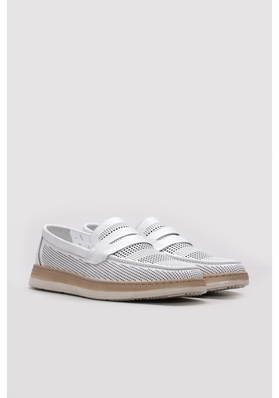 Fast Step Hakiki Deri Erkek Casual Ayakkabı 951ma395 Beyaz