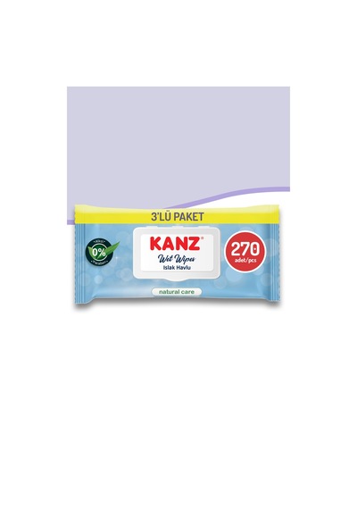 Kanz Natural Care Islak Mendil 3'Lü Paket 270 Yaprak