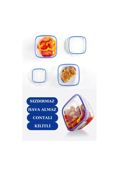 275 Ml Contalı Kilitli Sızdırmaz Hava Almaz Saklama Kabı Kahvaltılık 3 Lü Set 275mlx3 Adet Plastik Diğer