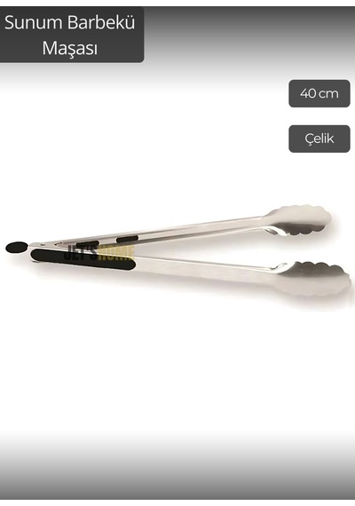 Sunum Maşası Barbekü Maşası Mangal Maşa Çelik Salata Maşası 40 Cm