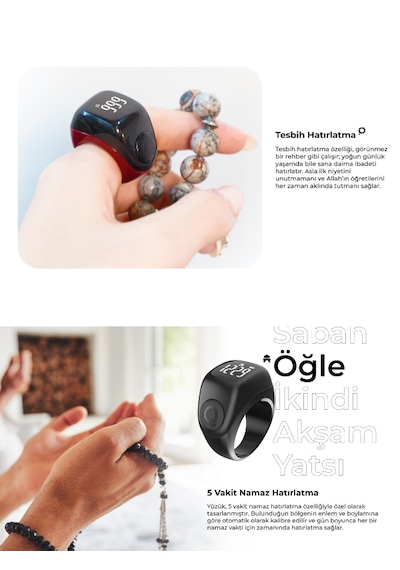 Iqibla Smart Ring J01T Jood Lite Akıllı Zikir Yüzüğü Camel Bej