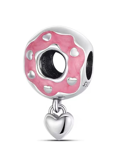 Fubena Kalp Sallantılı Donut Charm Gümüş