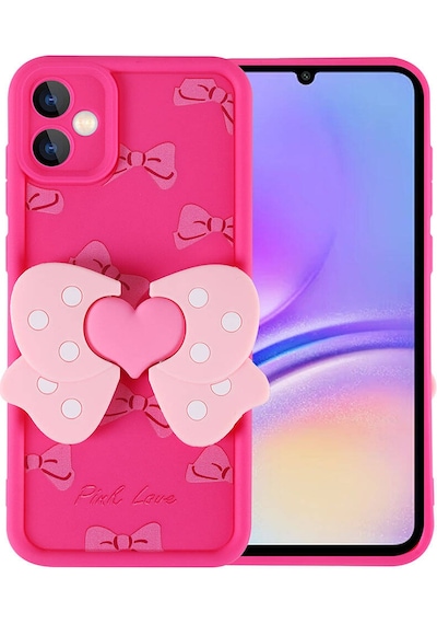Zore Galaxy Uyumlu A05 Kılıf Kamera Korumalı Figür Tasarımlı Kapya Kapak-pembe Koyu Pembe Koyu