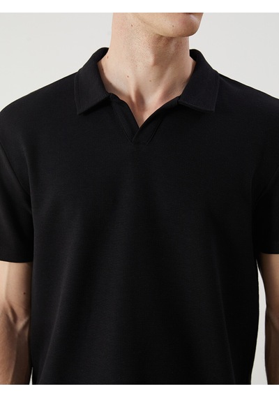 Lcw Vision Siyah Polo Yaka Pike Erkek Tişört