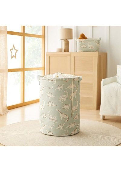 Ocean Home Textile Çocuk Odası Ağzı Büzgülü Dinozor Oyuncak Sepeti 36 x 48 CM Çok Renkli