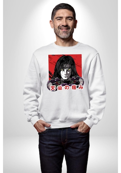 Orochimaru Anime Unisex Beyaz Sweatshirt Beyaz
