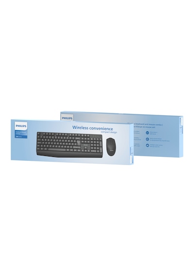 Philips SPT6337 Kablosuz Türkçe Q Klavye & Mouse Seti Siyah
