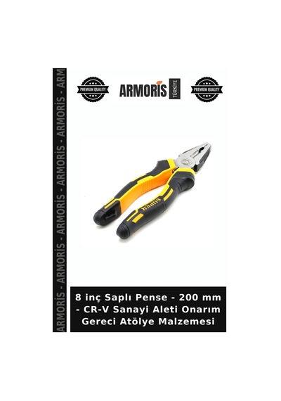 8 İnç Saplı Pense - 200 Mm - Cr-v Sanayi Aleti Onarım Gereci Atölye Malzemesi